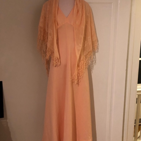 Vintage dress and matching shaw - Picture 2 of 4